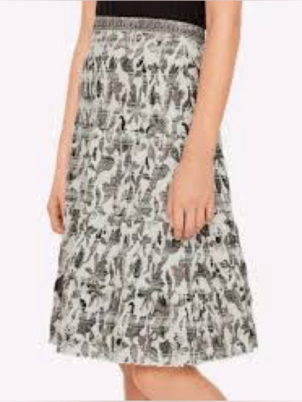 Basically New  TORY BURCH Wisteria Smocked Cotton A-Line Skirt